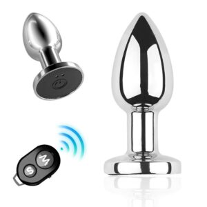 Plug vibrant acier inoxydable anal taille S ou M avec télécommande
