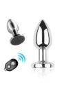 Plug vibrant acier inoxydable anal taille S ou M avec télécommande - M