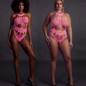 Body à encolure grecque Rose Fluo