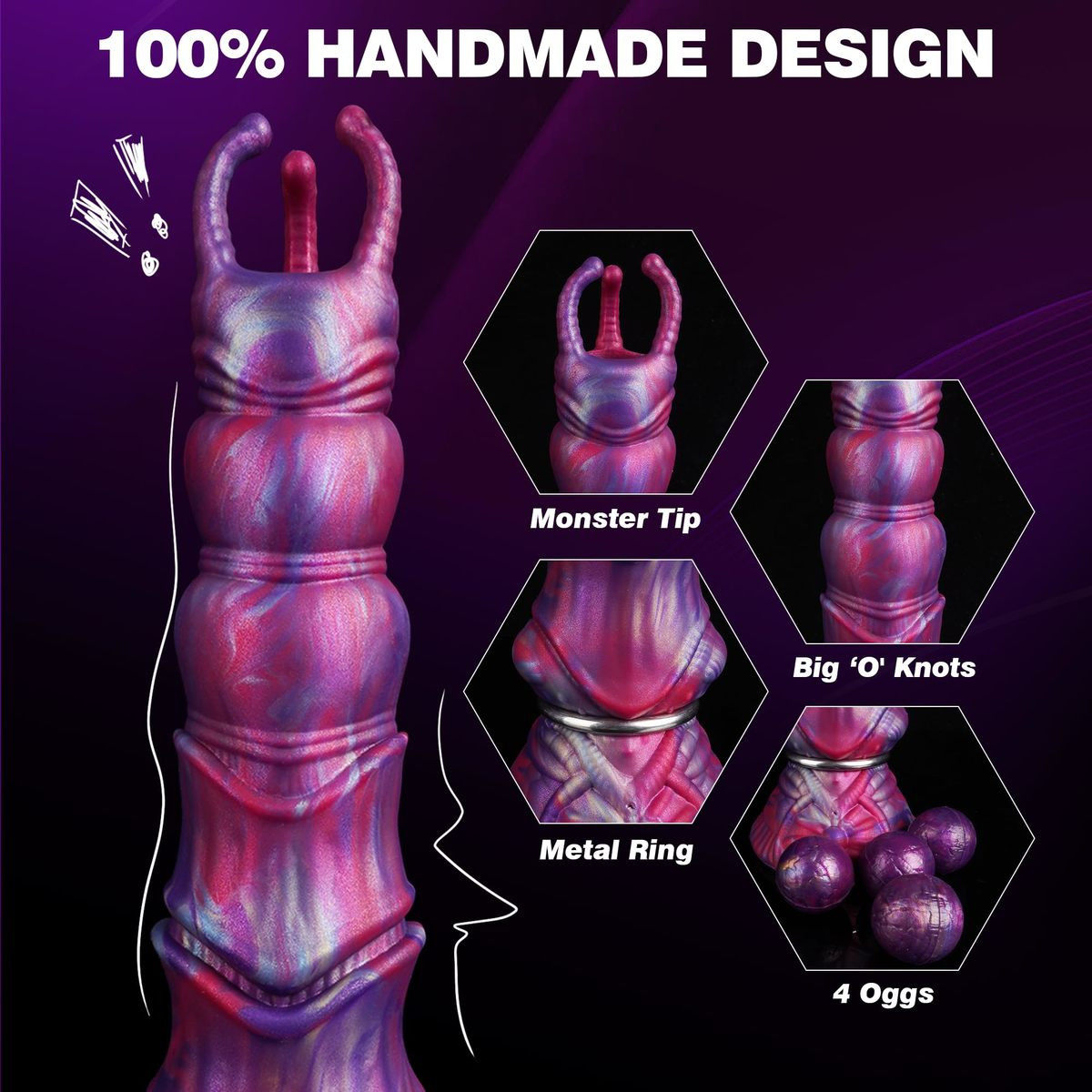 Gode gonflable Wormfour 19 x 7cm – Image 4