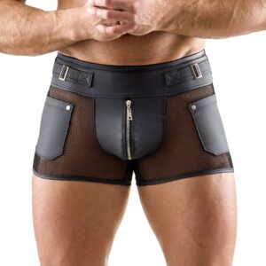 Boxer noir mat avec zip