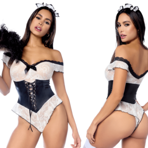Costume sexy de soubrette 2 pièces