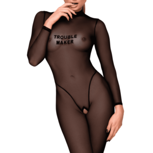 combinaison transparente noir - Noir Handmade