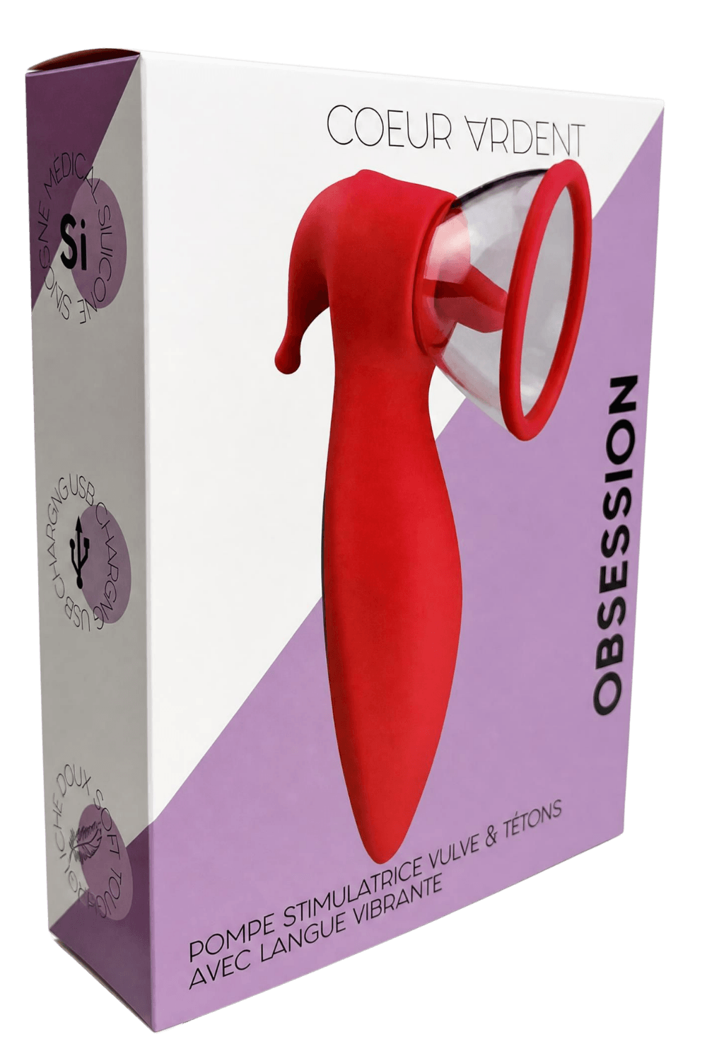 OBSESSION — Pompe Stimulatrice Vulve & Tétons avec Langue Vibrante |Coeur Ardent – Image 5