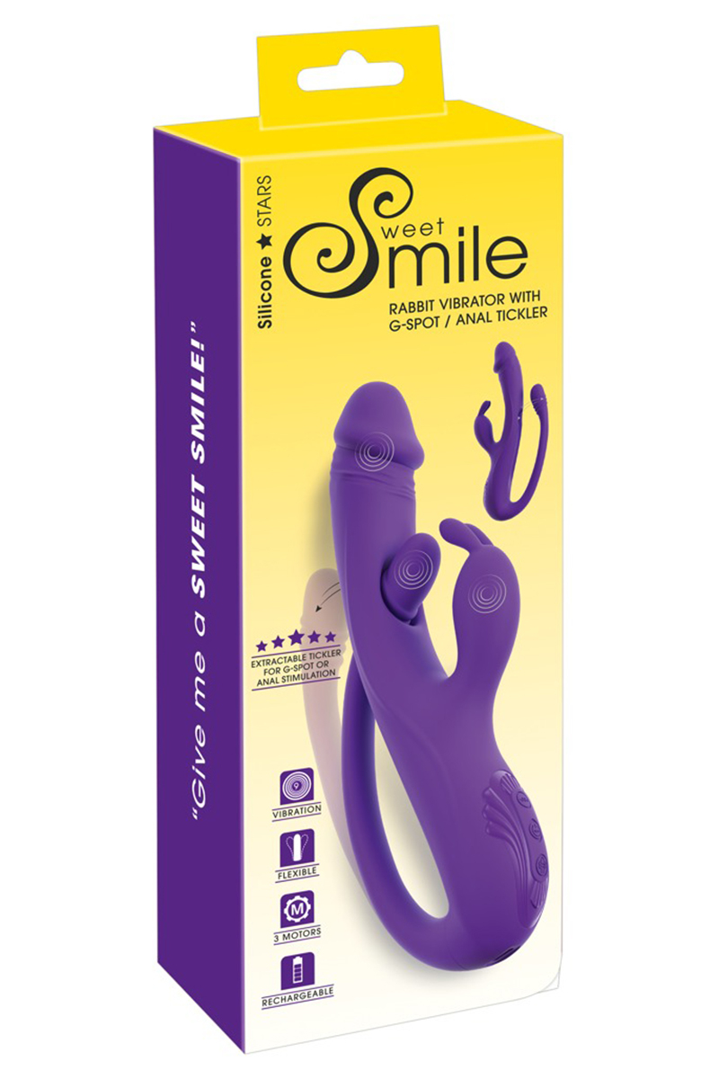 Vibro Rabbit avec tickler flexible - Sweet Smile – Image 2