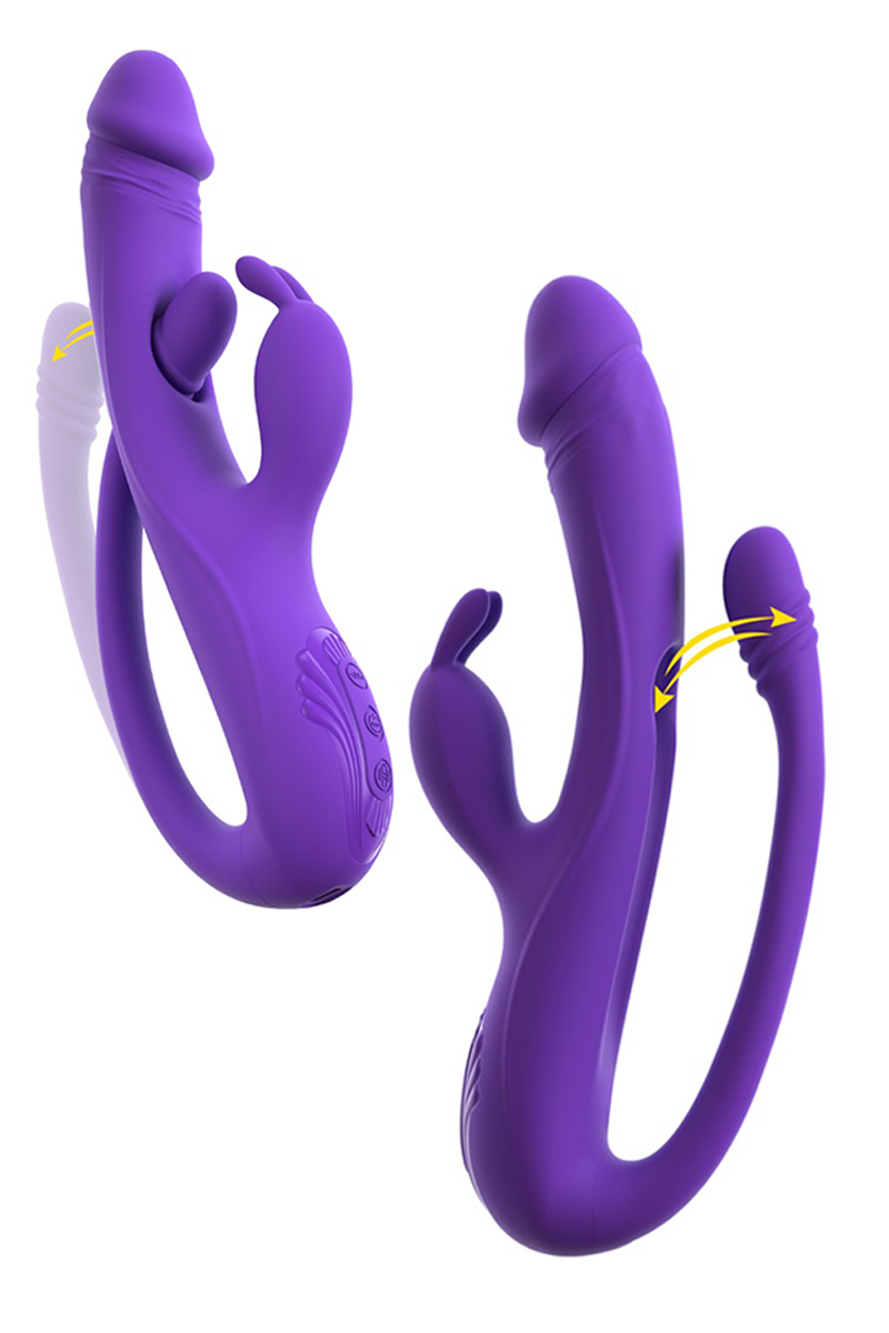 Vibro Rabbit avec tickler flexible - Sweet Smile – Image 3