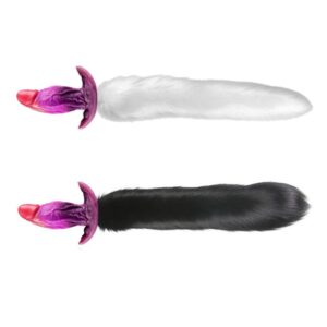 Plug queue de renard Purplelien queue 41 cm noire ou blanche