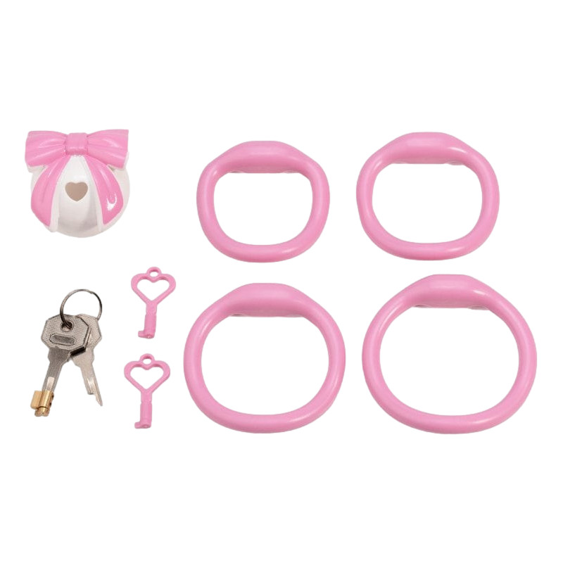 Cage Bowis 5 x 3 cm Blanche - Anneaux roses – Image 2