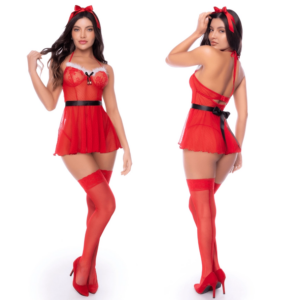 Déguisement Mère Noël 2 pièces avec nuisette - Mapalé
