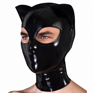 Cagoule en latex Full Cat Noire