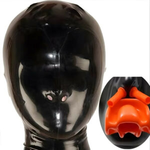 Cagoule en latex avec Bâillon Ultima Gag Noire