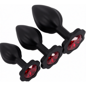 Set de 3 Plugs Pearcrossed Noir-Rouge