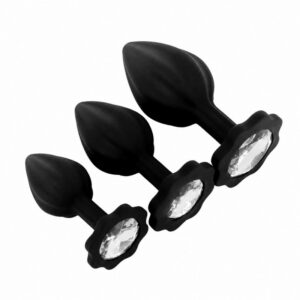 Set de 3 Plugs Pearcrossed Noir-transparent