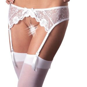 Porte jarretelles en dentelle florale