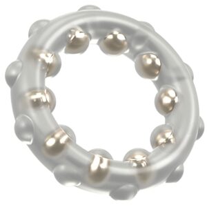 Cockring transparent avec boule de métal