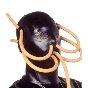 Cagoule en latex avec Tubes Diniz Noire