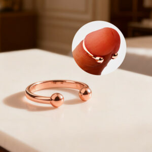 Anneau de gland 2 Boules Open Ball 8mm Rose cuivré