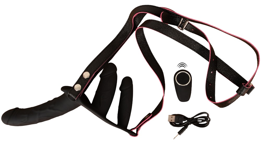 Strapon triple stimulations télécommandé (2in1out) – Image 3