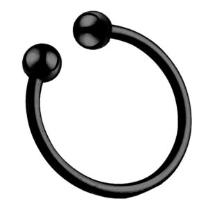 Anneau de gland 2 Boules Open Ball 8mm Noir